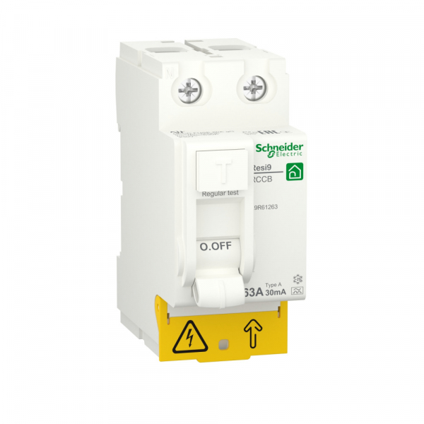 Schneider Electric RESI9 Выключатель дифференциального тока (УЗО) 63А 2P 30мА тип A