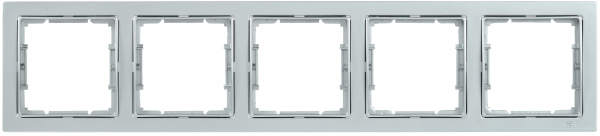 IEK РУ-5-БС Рамка пятиместная квадратная BOLERO Q1 серебряный