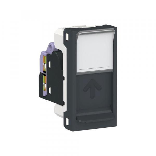 Schneider Electric Unica Modular Антрацит Розетка компьютерная, RJ45, одиночная кат. 6 UTP, 1 модуль