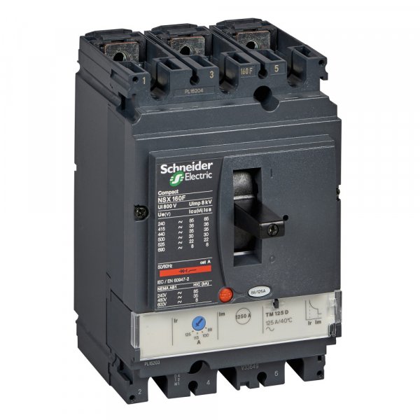 Schneider Electric Compact NSX 160B Автоматический выключатель TM125D 3P 3T