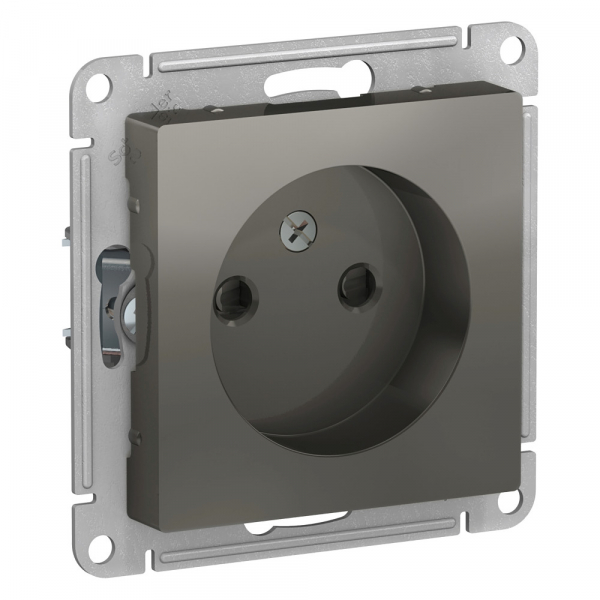 Systeme Electric AtlasDesign Сталь Розетка б/з со шторками, 16А, механизм
