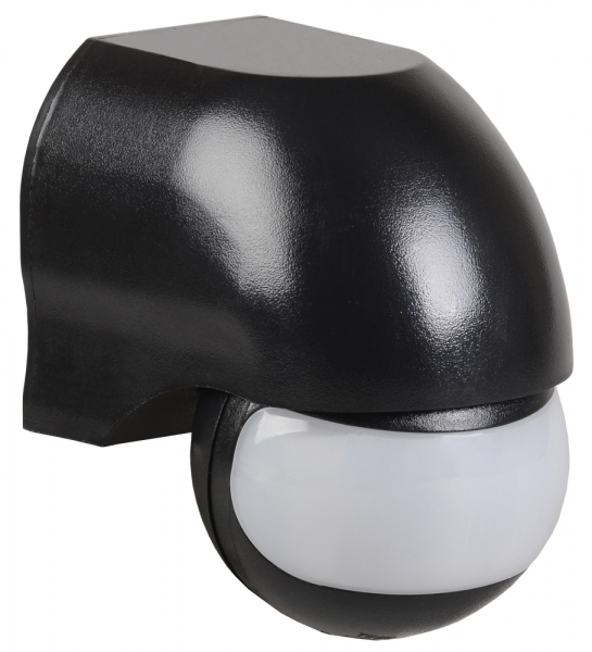 IEK Датчик движения ДД 010 черный, макс. нагрузка 1100Вт, уг 180град., дальность 10м, IP44,