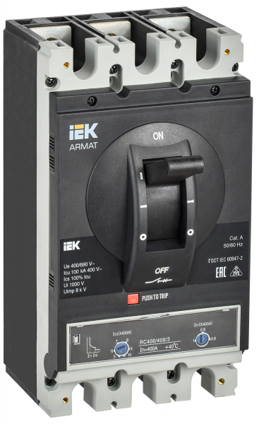 IEK ARMAT Автоматический выключатель в литом корпусе 3P H 100кА 400А ТМ рег.