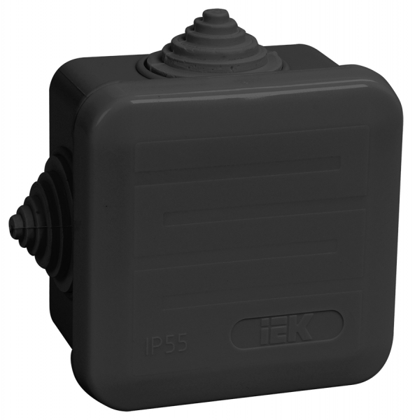 IEK Коробка расп. КМ41236 70х70х40мм IP44 4 вв. черная