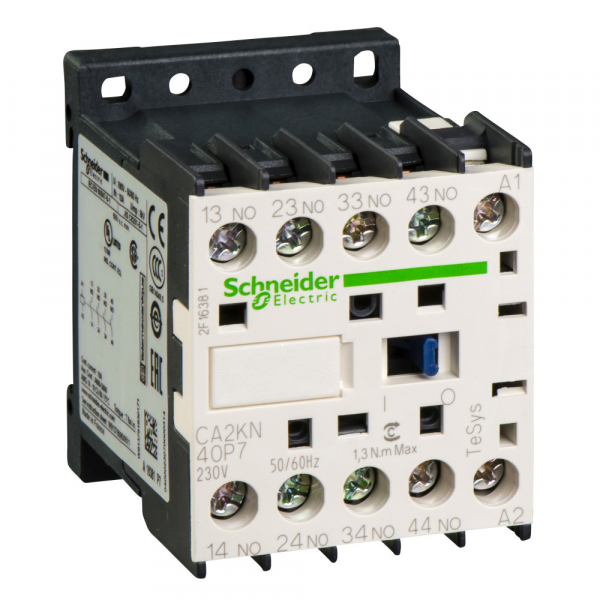 Schneider Electric Auxiliary contactors Промежуточное реле 4НО, цепь управления 230В 50/60Гц, винтовой зажим