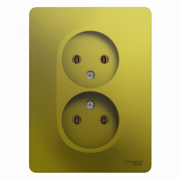 Systeme Electric Glossa Фисташковый Розетка 2-ая б/з (в сборе)