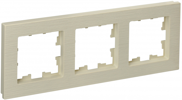 IEK BRITE DECOR Бежевый рифленый Рамка 3-м РУ-3-Бр