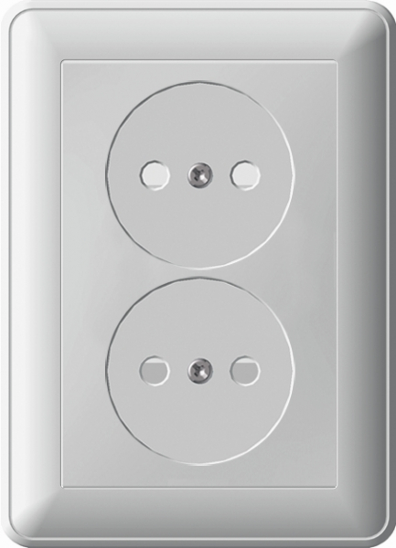 Systeme Electric Wessen 59 Бел Розетка 2-ая б/з (в сборе, с рамкой)