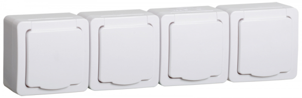IEK GERMES PLUS РСб24-3-ГПБб роз 4м с з/к о/у IP54 (белый)