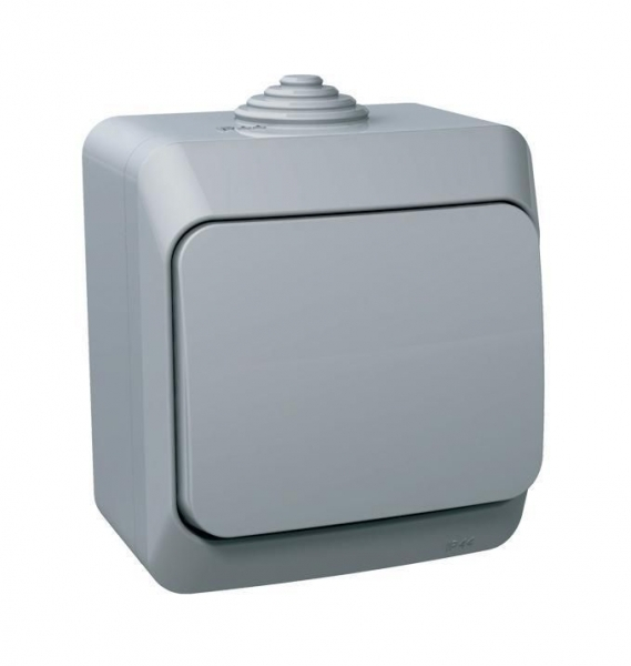 Systeme Electric Этюд наруж Серый Переключатель 1-клавишный IP44 сх.6