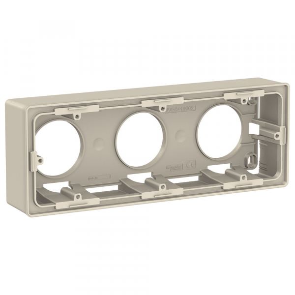 Schneider Electric Unica New Беж Коробка 3-ая для открытой установки (NU800644)