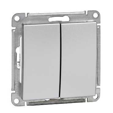 Systeme Electric Wessen 59 Матовый хром Выключатель 2-клавишный 10АХ