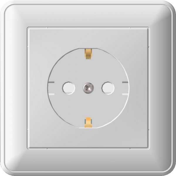Systeme Electric Wessen 59 Бел Розетка с/з с защитными шторками (в сборе, с рамкой)