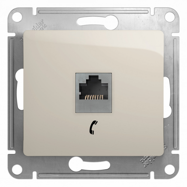 Systeme Electric Glossa Молочный Розетка телефонная RJ11