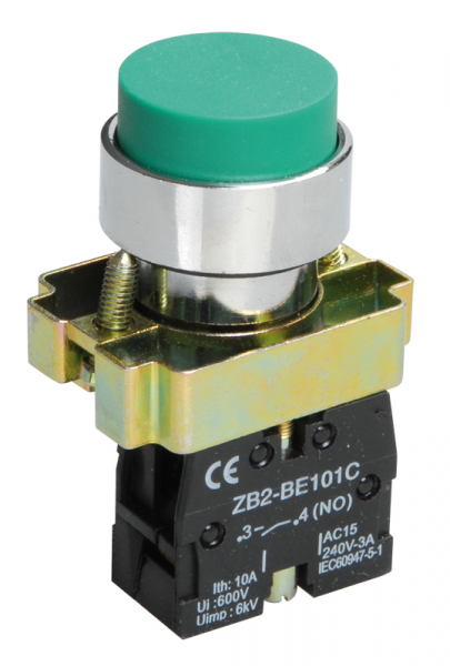 IEK LAY5 Кнопка управления LAY5-BL31 без подсветки зеленая 1з