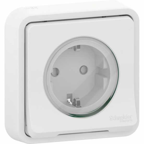 Schneider Electric Mureva Styl Бел внутр Розетка с/з и шторками, IP55