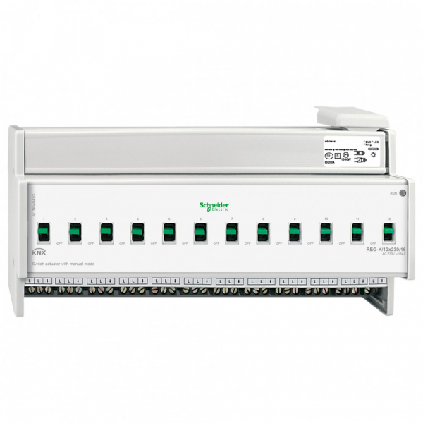 Schneider Electric Merten KNX Актор 12-канальный 230V 16А возможность ручного управления DIN-рейка