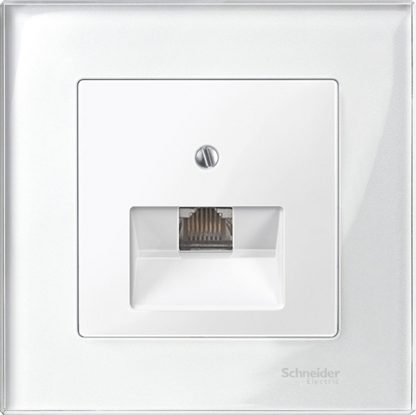 Schneider Electric Merten SM Бел глянец Накладка розетки ТЛФ/комп 1-ой наклонной