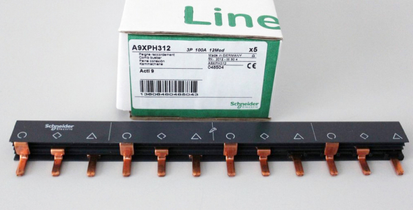 Schneider Electric Acti 9 Шинка гребенчатая 3P (L1L2L3…) 12 мод.18мм 100А разрезаемая