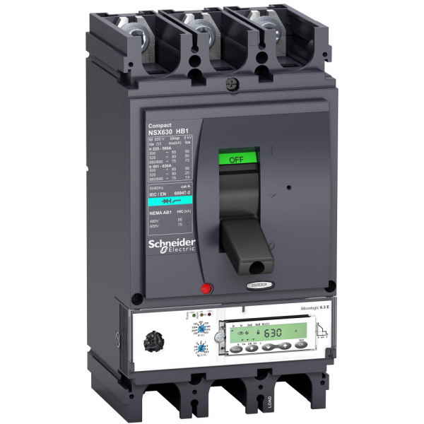 Schneider Electric Compact NSX Силовой Автоматический выключатель 3P Iu=400А диапазон уставки тока расцепления: 600А 85кА IP30