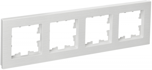 IEK BRITE DECOR Белый рифленый Рамка 4-м РУ-4-Бр