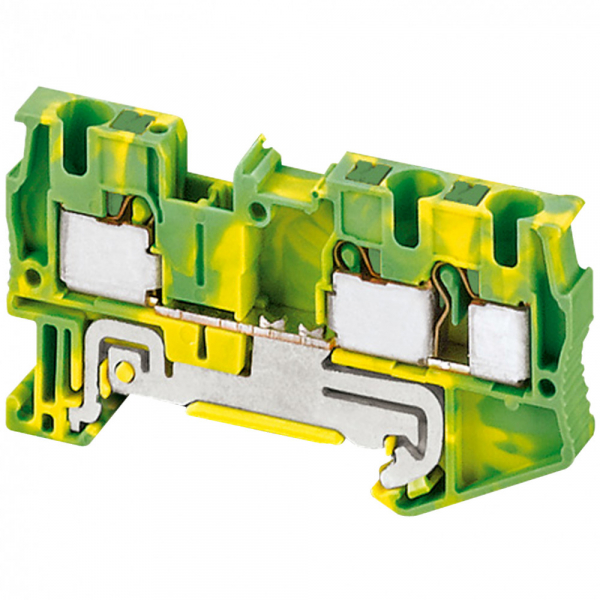 Schneider Electric Клеммник Pit с/з 3 точки 4мм,желто-зел.