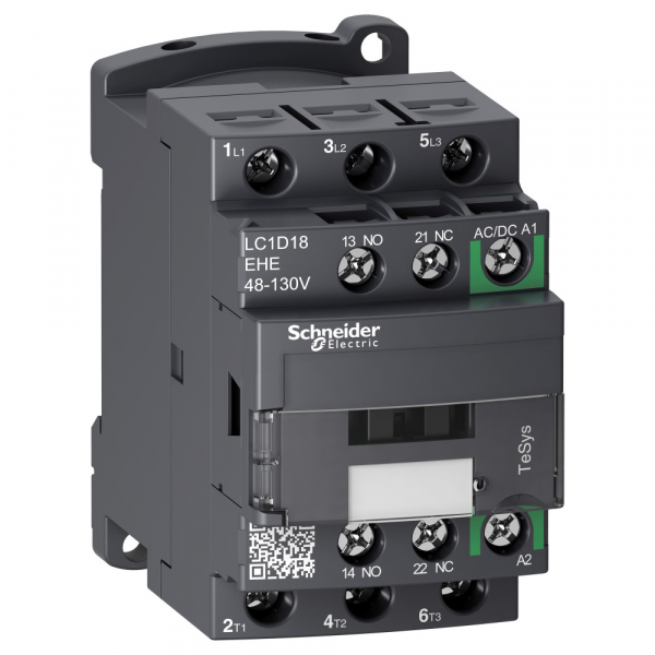 Schneider Electric TeSys D Контактор D 3P AC3 440В 18A, катушка управления 48-130В AC/DC, зажим под винт