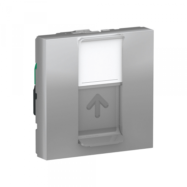Schneider Electric Unica Modular Алюминий Розетка компьютерная, RJ45, одиночная кат. 5е UTP, 2 модуля