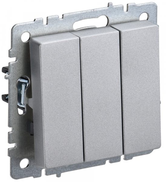 IEK BRITE BASE Алюминий Выключ. 3-кл 10А ВС10-3-0-БрА