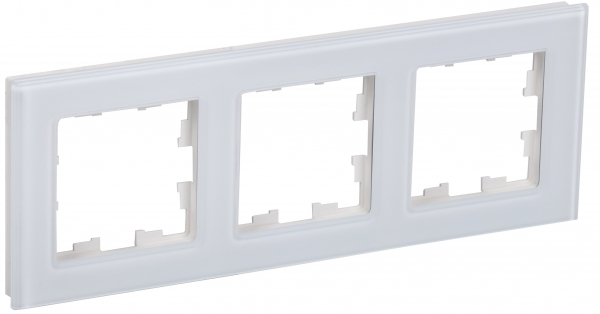 IEK BRITE DECOR Белый глянец стекло Рамка 3-м РУ-3-2-БрБ