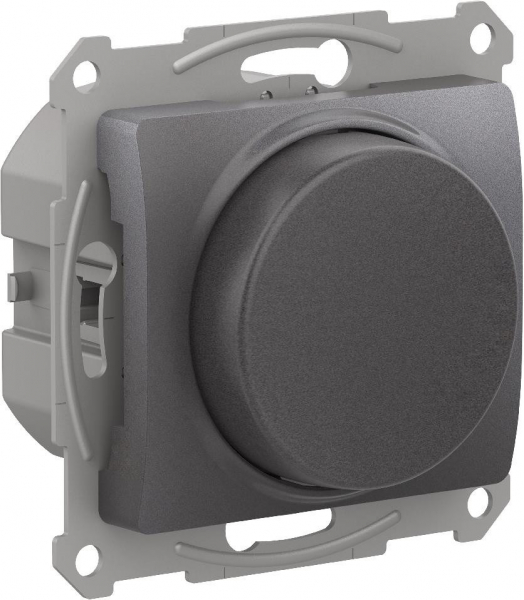 Systeme Electric Glossa Графит Светорегулятор (диммер) повор-нажим, LED, RC, 400Вт, мех.