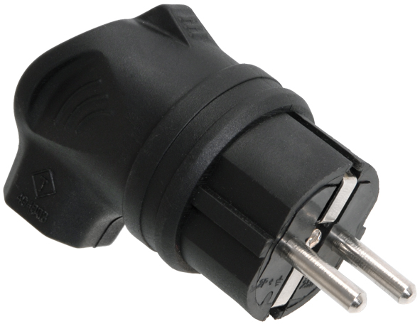 IEK OMEGA Вилка угловая каучук 16А 2Р+E IР44