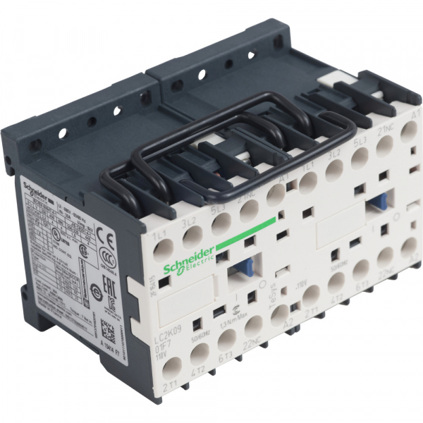 Schneider Electric Contactors K Контактор реверсивный 3P, 9A, НЗ, 110В 50/60 Гц, мех.блокировка, зажим под винт