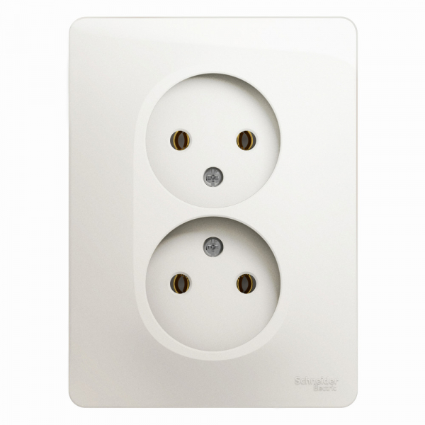 Systeme Electric Glossa Перламутр Розетка 2-ая б/з, 16А (в сборе)