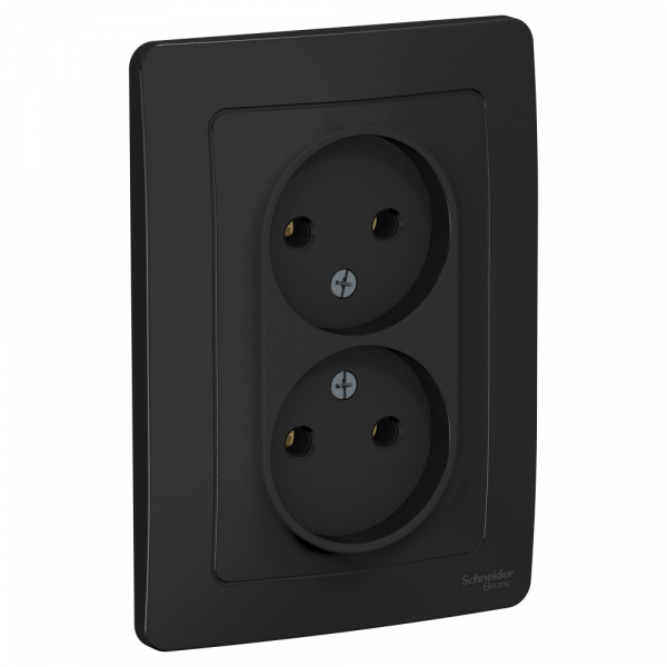Systeme Electric Blanca внутр Антрацит Розетка 2-ая б/з без шторок, 16А, 250В
