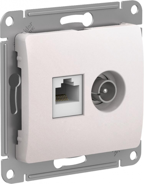 Systeme Electric Glossa Перламутр Розетка двойная TV + компьютерная RJ45, кат. 5Е