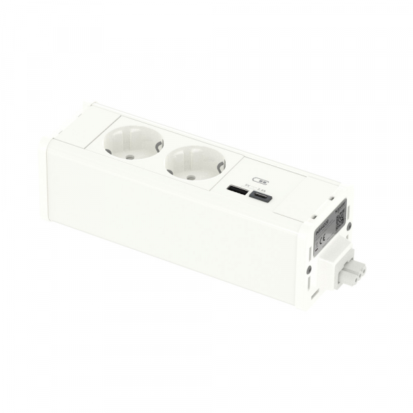 Schneider Electric Unica System+ Блок 2хРозетка (2К+З) и 2хUSB A/C БЕЛЫЙ