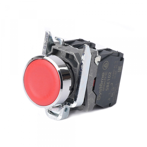 Systeme Electric Кнопка SB4 в сборе модульная 22мм красная с возвратом металл 1НО+1НЗ
