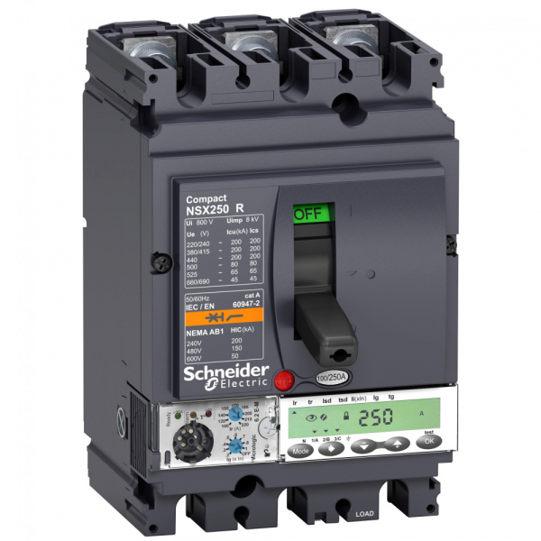 Schneider Electric Compact NS630 3P Выключатель M6.2E-M 220A NSX250R(200кА/415В, 45кА/690B)