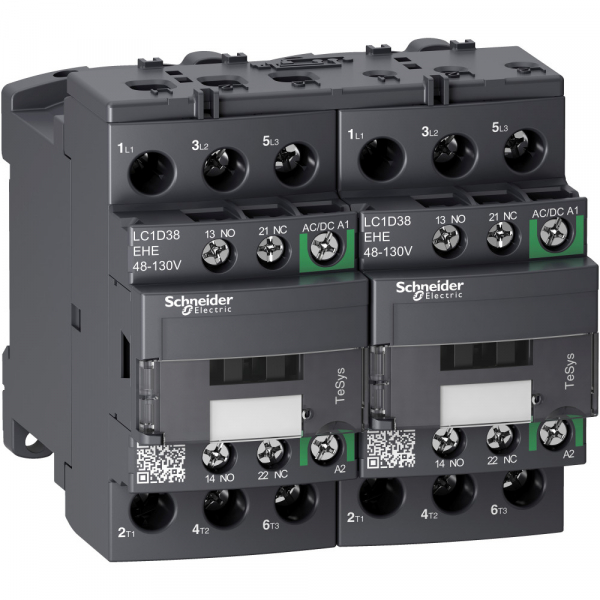 Schneider Electric TeSys D Контактор реверсивный D 3P AC3 440В 38A, катушка управления 48-130В AC/DC, зажим под винт