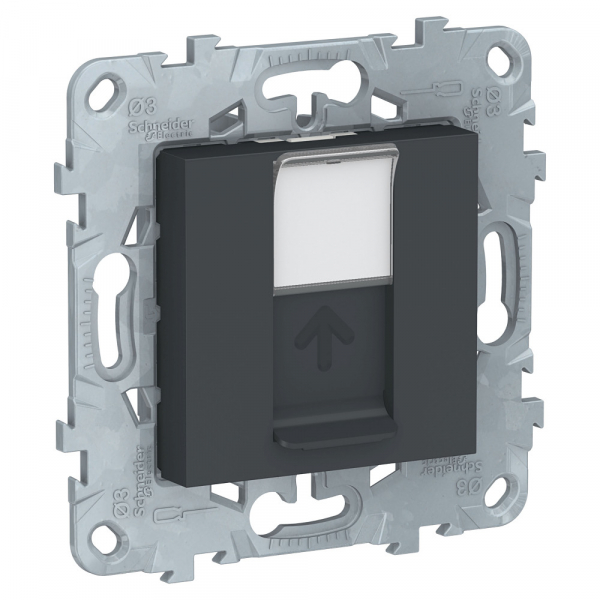 Schneider Electric Unica New Антрацит Панель лицевая RJ45 Keystone/Systimax