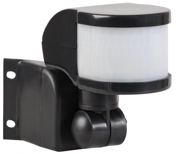 IEK Датчик движения ДД 018В черный, макс. нагрузка 1100Вт, уг 270град, дальность 12м, IP44,