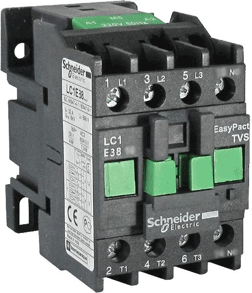 Schneider Electric EasyPact TVS TeSys E Контактор 3P 1НО 38А 400В AC3 380В 50Гц