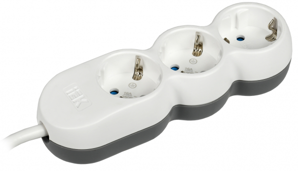 IEK UNO Удлинитель У03 3 места 2P+PE/1,5м 3х1,5мм2 16А/250В UNO