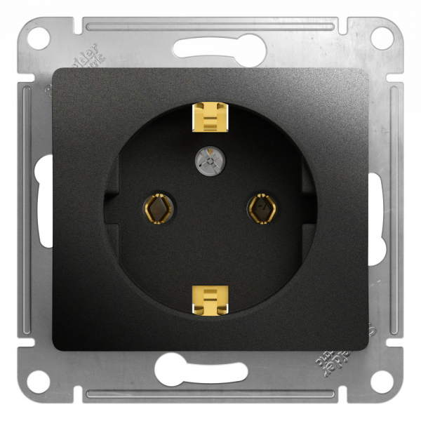 Systeme Electric Glossa Антрацит Розетка с/з, 16А