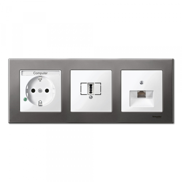 Schneider Electric Merten SM M-Elegance Серый родий Рамка 3-ая