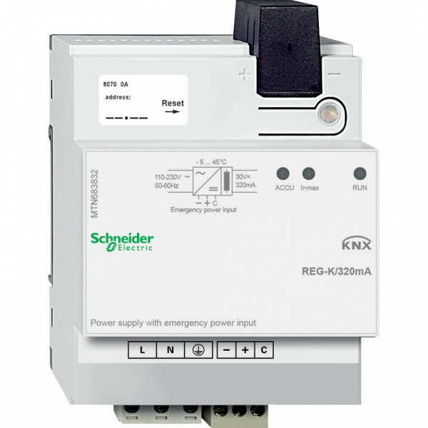 Schneider Electric Merten KNX Источник питания 320 REG-K, аварийный вх.