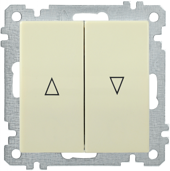 IEK ВС10-1-5-Б Выключатель двуклавишный жалюзи BOLERO кремовый