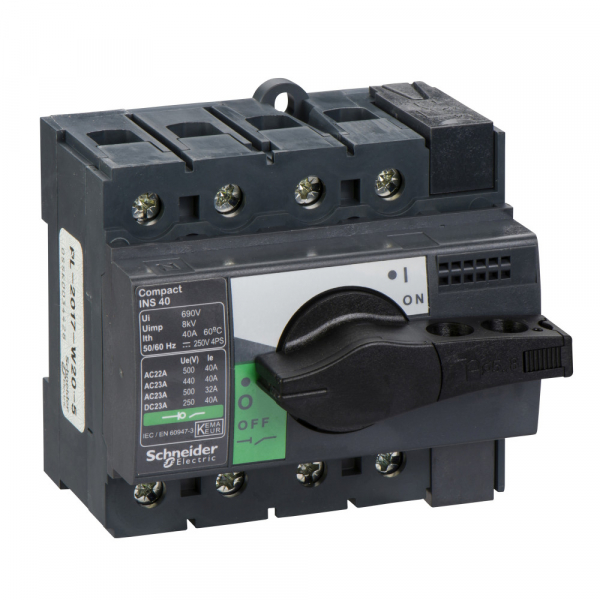Schneider Electric Interpact INS/INV Выключатель-разъединитель 4P 40А рукоятка спереди