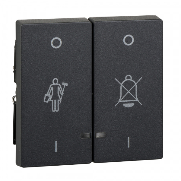 Schneider Electric Merten SM Антрацит Две Клавиши "перечеркнутый звонок", "горничная" с окошком для свет. индикации